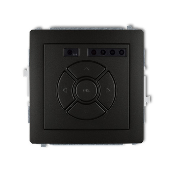 Mechanizm elektronicznego sterownika roletowego sterowanie lokalne i pilotem, sterowanie strefą, dodatkowy przycisk Karlik seria DECO 12DSR-3A kolor czarny mat