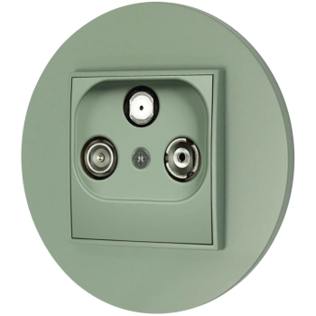 Gniazdo rtv-sat z ramką okrągłą seria MINI kolor szałwiowy