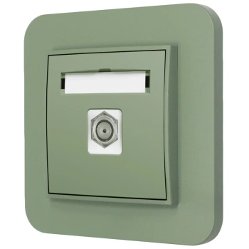 Gniazdo antenowe 1x z ramką zaokrągloną seria MINI kolor szałwiowy