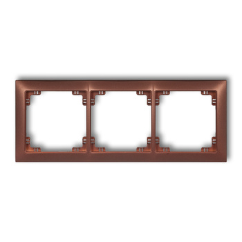 Ramka uniwersalna potrójna z tworzywa DECO Soft Karlik seria DECO 9DRSO-3 kolor brązowy metalik
