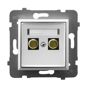 Gniazdo głośnikowe pojedyncze seria ARIA kolor Biały symbol GGN-1U/m/00