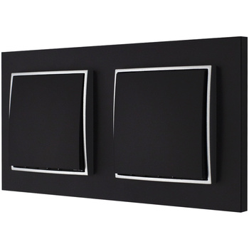 Włącznik światła Dwa pojedyncze karlik mini kolor czarny mat/srebrny