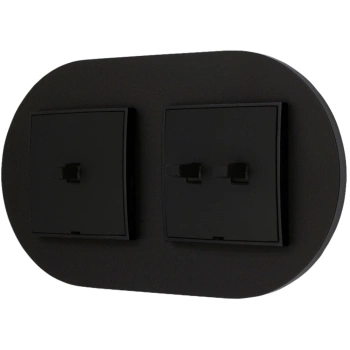 Włącznik pojedynczy i podwójny w stylu USA ramka okrągła seria Mini kolor czarny mat