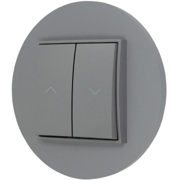 Włącznik roletowy zwierny z ramką okrągłą seria MINI kolor szary mat