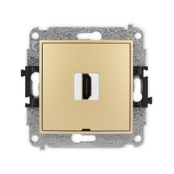 Mechanizm gniazda pojedynczego HDMI 2.0, 4K, bez pola opisowego Karlik seria ICON 29IHDMIBO-3 kolor złoty
