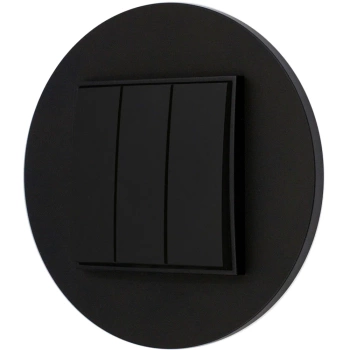 Włącznik potrójny z ramką okrągłą seria MINI kolor czarny mat