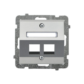 Obudowa gniazda podwójnego typu Keystone skośna seria SONATA kolor Srebro mat symbol GPK-2RS/p/38