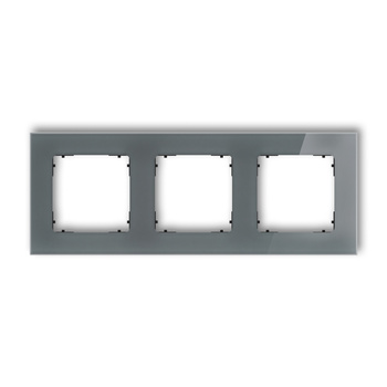 Ramka uniwersalna potrójna kwadratowa - efekt szkła ramka: grafitowa spód: czarny Karlik seria ICON 28-12-IRSK-3 kolor grafitowy