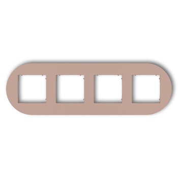 Ramka uniwersalna poczwórna okrągła z tworzywa Karlik seria MINI 62MRTO-4 kolor łososiowy