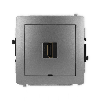 Mechanizm gniazda pojedynczego HDMI 2.0, 4K, bez pola opisowego Karlik seria DECO 11DHDMIBO-3 kolor grafitowy