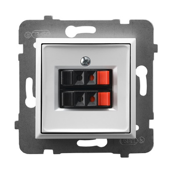 Gniazdo głośnikowe podwójne seria ARIA kolor Biały symbol GG-2U/m/00