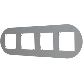 Ramka uniwersalna poczwórna okrągła z tworzywa Karlik seria MINI 27MRTO-4 kolor szary mat