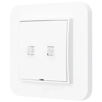 Włącznik podwójny w stylu USA ramka zaokrąglona seria Mini kolor biały