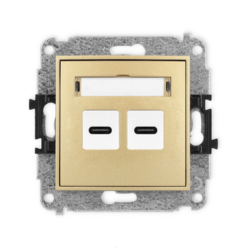 Mechanizm gniazda podwójnego 2xUSB C-C Karlik seria ICON 29IGUSB-8 kolor złoty