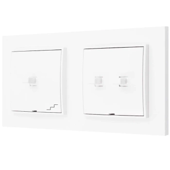 Włącznik światła podwójny i schodowy usa kolor biały