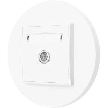 Gniazdo antenowe 1x z ramką okrągłą seria MINI kolor biały