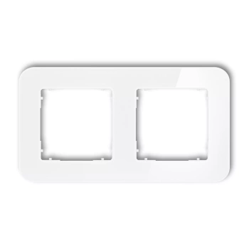 Ramka uniwersalna podwójna zaokrąglona - efekt szkła ramka: biała; spód: biały Karlik seria ICON 0-0-IRSZ-2 kolor biały