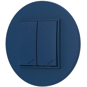 Włącznik schodowy podwójny z ramką okrągłą seria MINI kolor navy blue