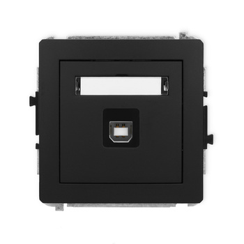 Mechanizm gniazda pojedynczego USB A-B 2.0 Karlik seria DECO 12DGUSB-3 kolor czarny mat
