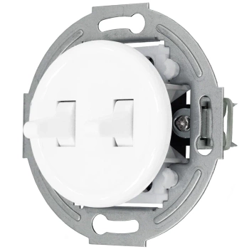 Włącznik schodowy podwójny seria retro styl loft kolor biały TG-RE-220W