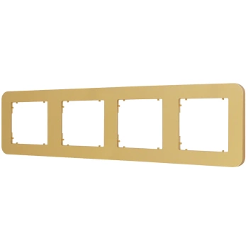 Ramka uniwersalna poczwórna zaokrąglona z tworzywa Karlik seria MINI 29MRTZ-4 kolor złoty