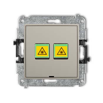 Mechanizm gniazda światłowodowego/optycznego podwójnego, bez pola opisowego Karlik seria ICON 60IGOPBO-2 kolor taupe