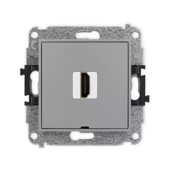 Mechanizm gniazda pojedynczego HDMI 2.0, 4K, bez pola opisowego Karlik seria ICON 27IHDMIBO-3 kolor szary mat