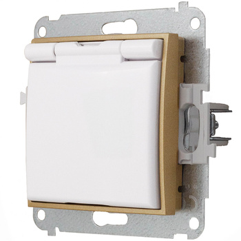 Gniazdo hermetyczne bez ramki karlik mini kolor biały/złoty b