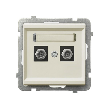 Gniazdo antenowe typu F podwójne seria SONATA kolor Ecru symbol GPA-2RF/m/27