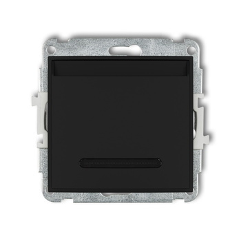 Mechanizm łącznika hotelowego pojedynczego podświetlenie białe Karlik seria ICON 12ISH-1.1 kolor czarny mat