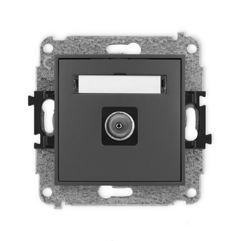 Mechanizm gniazda antenowego pojedynczego TV Karlik seria ICON 28IGTV-1 kolor grafitowy mat