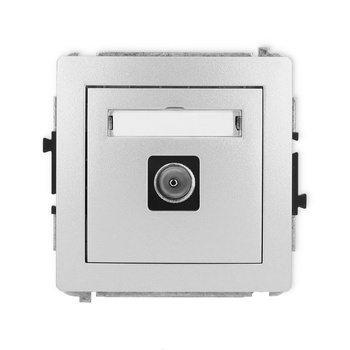 Mechanizm gniazda antenowego pojedynczego TV Karlik seria DECO 7DGTV-1 kolor srebrny metalik
