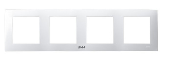 Ramka poczwórna do łączników IP-44 seria SZAFIR kolor Biały symbol RH-4Z/00