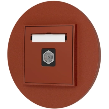 Gniazdo antenowe 1x z ramką okrągłą seria MINI kolor terakota