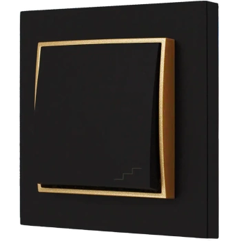 Włącznik schodowy z ramką karlik mini kolor czarny mat/złoty