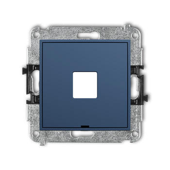 Mechanizm gniazda multimedialnego pojedynczego bez modułu, bez pola opisowego standard Keystone Karlik seria MINI 64MGMBO-1P kolor navy blue