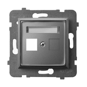Obudowa gniazda pojedynczego typu Keystone prosta seria ARIA kolor Szary mat symbol GPK-1U/p/70