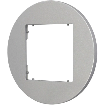 Ramka uniwersalna pojedyncza okrągła z tworzywa Karlik seria MINI 7MRTO-1 kolor srebrny metalik