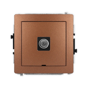 Mechanizm gniazda antenowego pojedynczego TV, bez pola opisowego Karlik seria DECO 9DGTVBO-1 kolor brązowy metalik