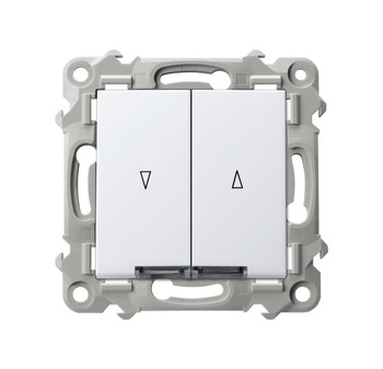 Łącznik żaluzjowy, zwierny z podświetleniem białym seria SZAFIR kolor Biały symbol ŁP-7ZS/m/00