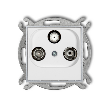 Gniazdo rtv-sat końcowe bez ramki mini kolor biały/srebrny