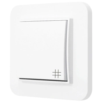 Włącznik krzyżowy z ramką zaokrągloną seria MINI kolor biały mat