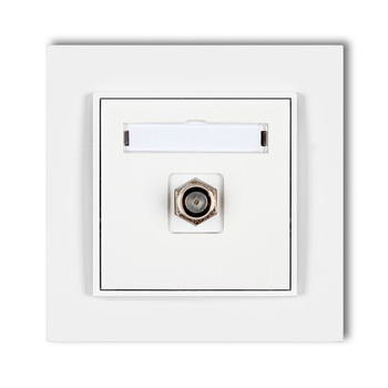 Gniazdo antenowe 1x z ramką karlik mini kolor biały