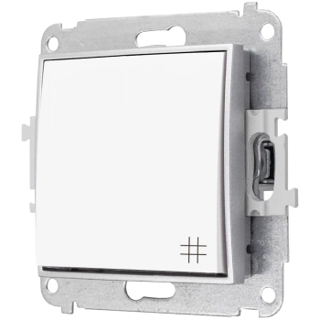 Włącznik krzyżowy bez ramki karlik mini kolor biały/srebrny