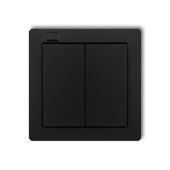 Nadajnik 2-klawiszowy 4-kanałowy z czujnikiem temperatury do systemu Exta Life Karlik seria DECO 12DEL-2 kolor czarny mat