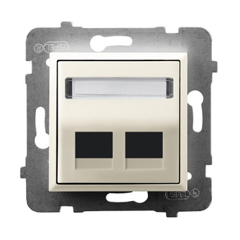 Obudowa gniazda podwójnego typu Keystone skośna seria ARIA kolor Ecru symbol GPK-2US/p/27