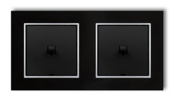 Włącznik światła Dwa pojedyncze styl usa kolor czarny mat/srebrny