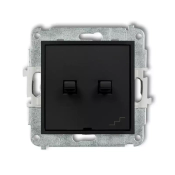 Mechanizm łącznika jednobiegunowego ze schodowym wspólne zasilanie w stylu amerykańskim Karlik seria ICON 12IWPUS-10.1 kolor czarny mat