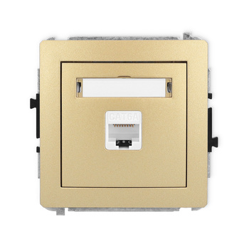 Mechanizm gniazda komputerowego pojedynczego 1xRJ45, kat. 6A, 8-stykowy Karlik seria DECO 29DGK-7 kolor złoty