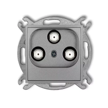 Mechanizm gniazda multimedialnego 3F DATA Vectra Karlik seria ICON 7IGMV kolor srebrny metalik